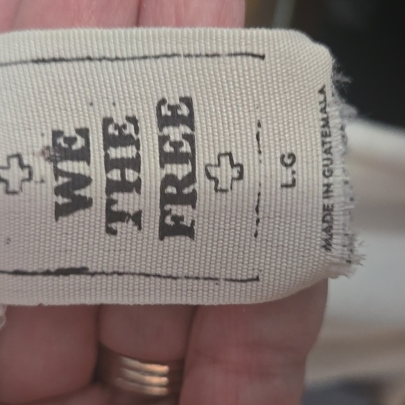 FREE PEOPLE WE THE FREE Wildcat Cowl Neck Thermal Pullover Sweater Ivory LARGE - Picture 12 of 14